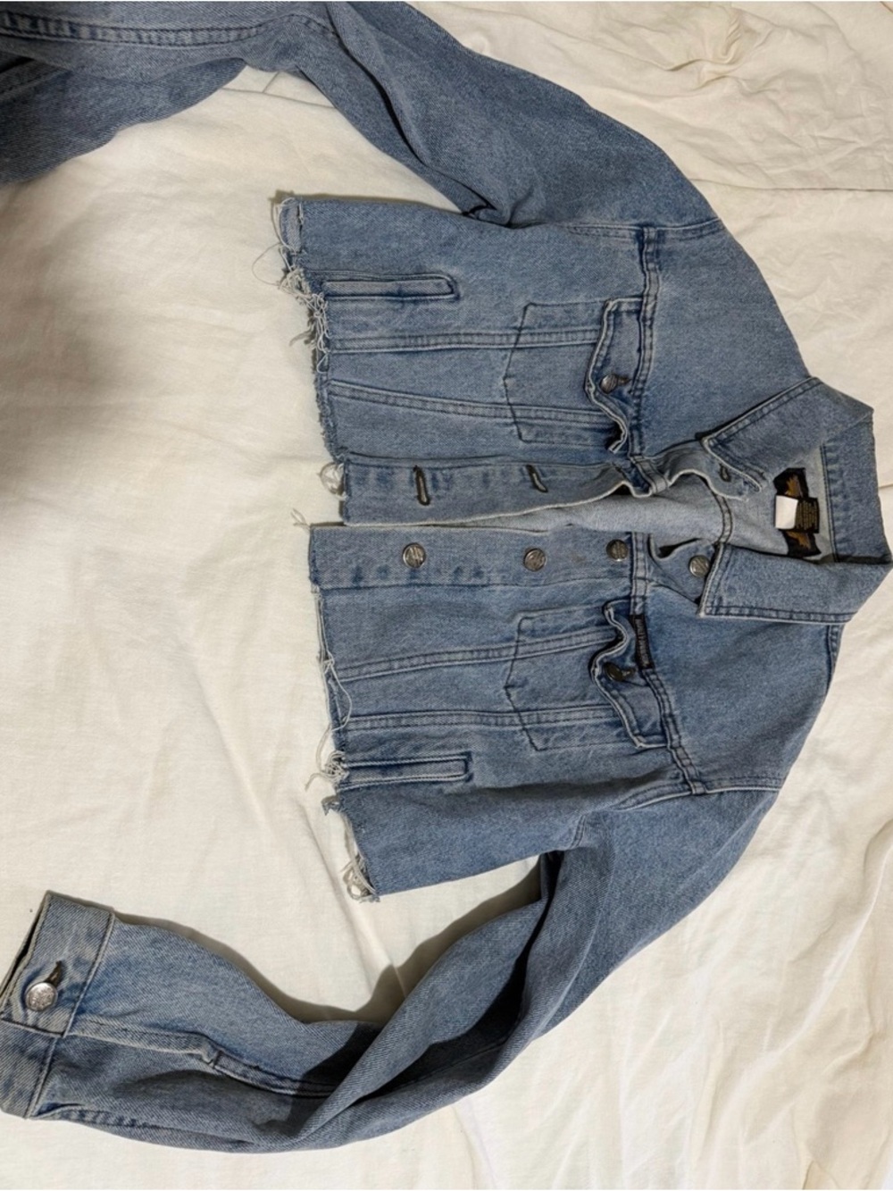 vintage harley davidson cropped jacket